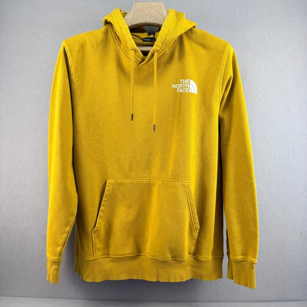 The North Face Mens Mustard Yellow Box‎ Logo Pullover Hoodie XL A7UNS F22